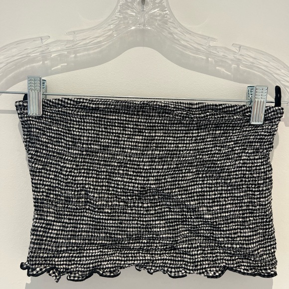 Garage Black and White Gingham Bandeau Top - Picture 1 of 2